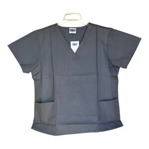 Strictly Scrubs Set Women’s 2X Gray V-Neck Top & Pants NWT Medical Uniform